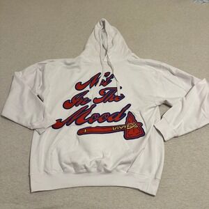 Mood Swings Not In The Mood Graphic Hoodie White Mens Large Made in USA